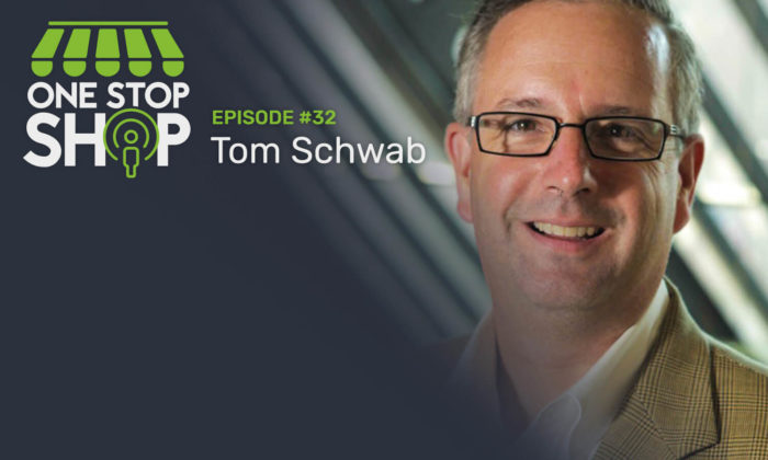 Tom Schwab as a guest on One Stop Shop ready to talk about podcast marketing
