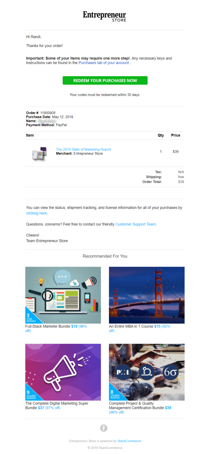 Use marketing automations to grow your ecommerce like receipt emails.