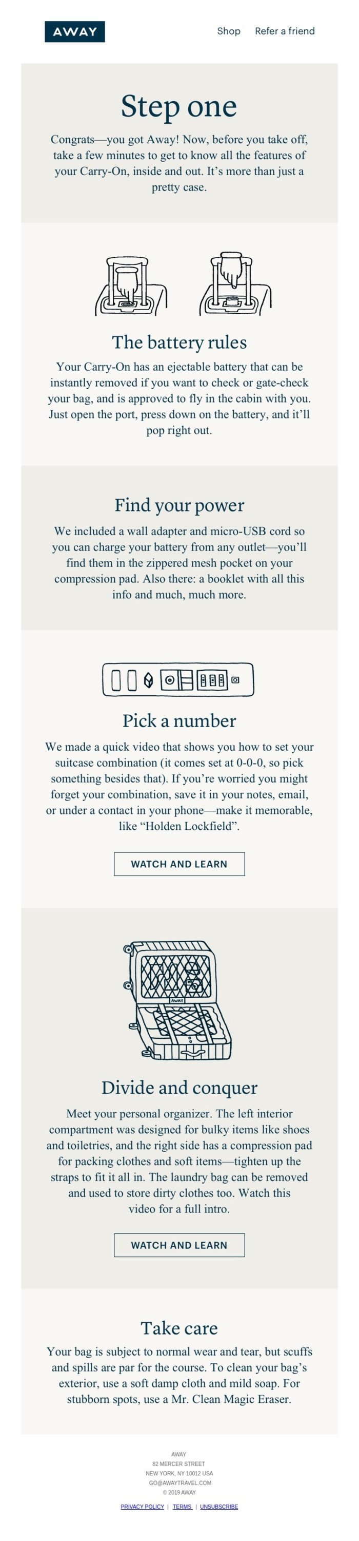 Include tutorials in imagery for ecommerce emails.